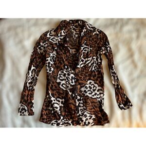 Vintage Handmade Leopard Print Zip Up Jacket